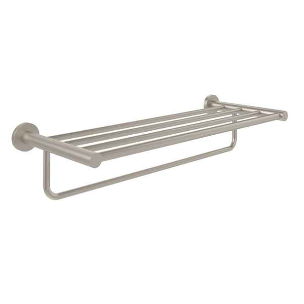 Villeroy & Boch Elements Tender - Držák ručníku s poličkou, délka 60 cm, matný kartáčovaný nikl TVA15100600064