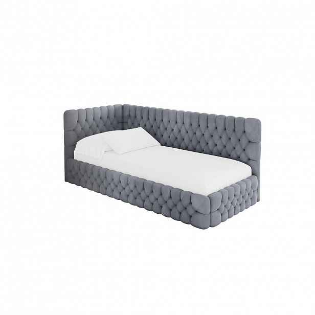ALTDECOR JEDNOLŮŽKOVÁ POSTEL pro mládež s úložným prostorem, vpravo - MULY 80x200 šedá
