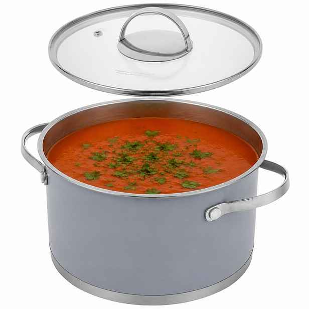 Hrnec ocelový indukční z nerezové oceli Inox s poklicí 20 cm 3 l Pepe