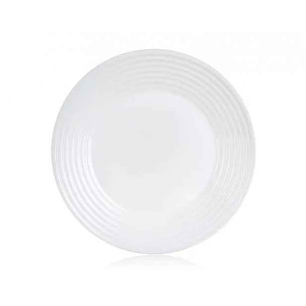 Mělký talíř Harena 25 cm, bílé sklo