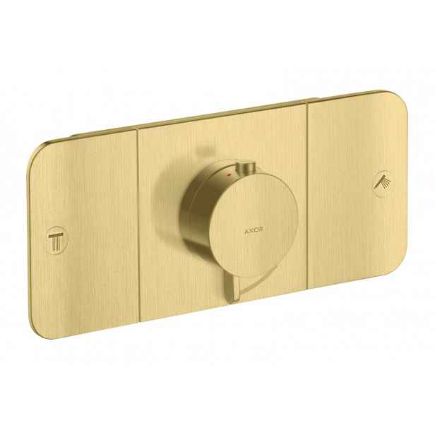 Axor One - Termostatická baterie pod omítku, pro 2 spotřebiče, kartáčovaná mosaz 45712950
