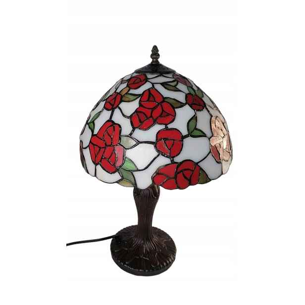 Lampka Vitrážová lampa ve stylu Tiffany Růžový keř Vzor Psací stůl Stůl