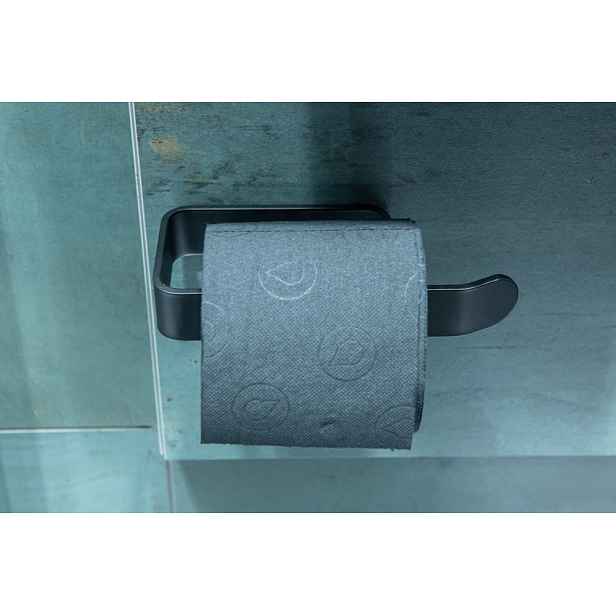 Olsen Spa  KD02091799 - Držák toaletního papíru na nalepení 3M; 16x8x3 cm ; černá barva