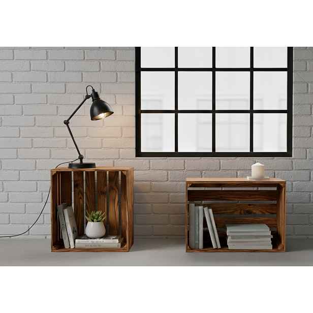 Sada 2 boxů 50x40x30 cm Sada borovicových krabic|DUB|Police|PEVNÉ
