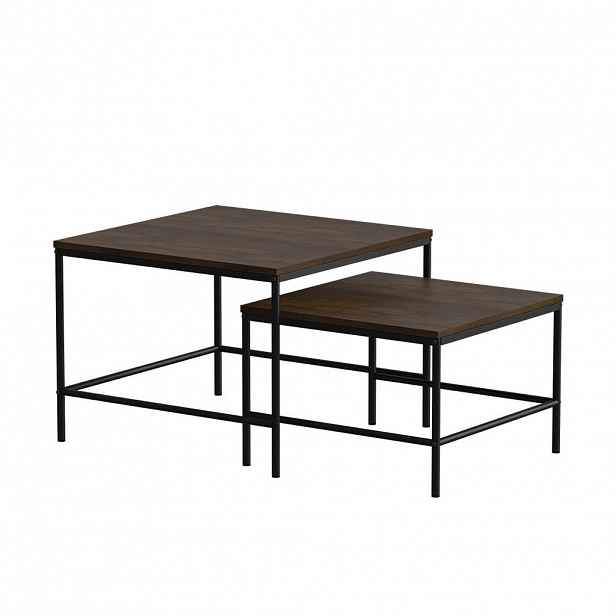 Vicco STOLEČEK KÁVOVÝ STOLÍK Ramio Rustikální dub/černá 60 x 60 cm 2 díly