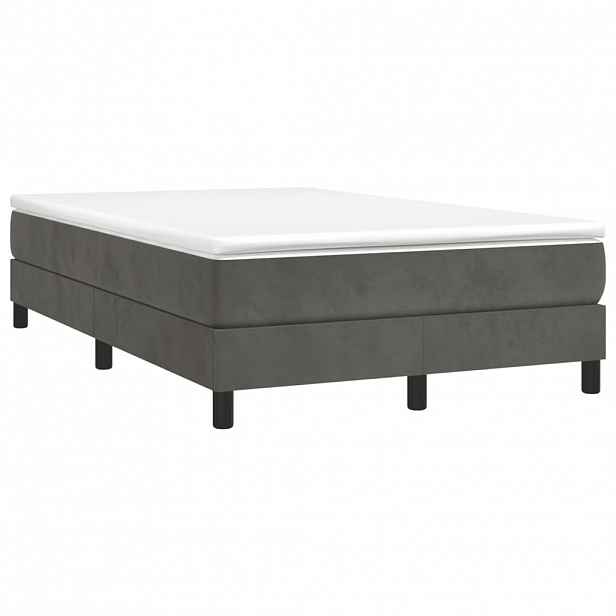 vidaXL Box spring postel s matrací tmavě šedý 120x190 cm samet