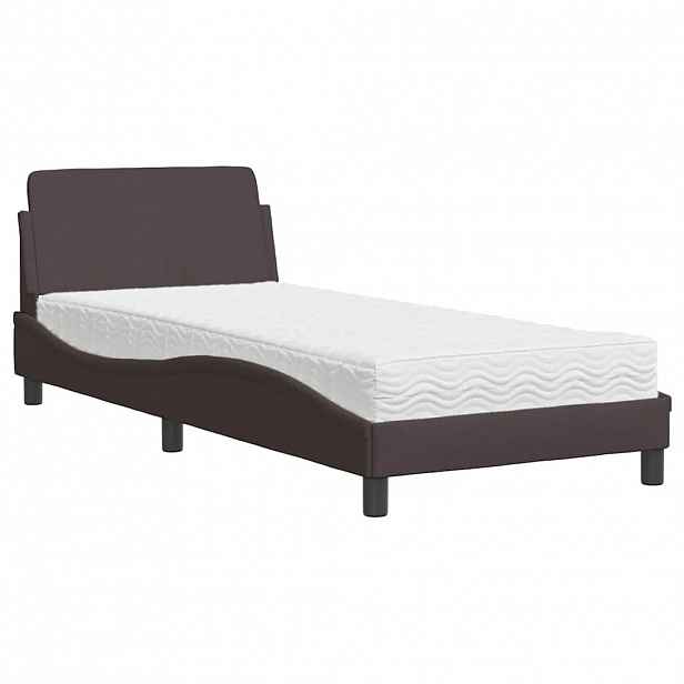 vidaXL Postel s matrací Dover tmavě hnědá 80 x 200 cm textil