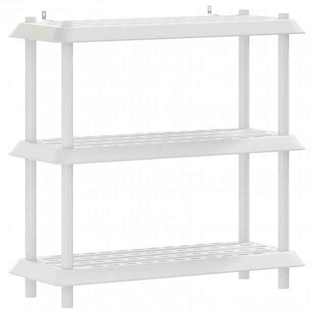 vidaXL Regálová jednotka 3 pater 100 x 40 x 96 cm PP Bílá