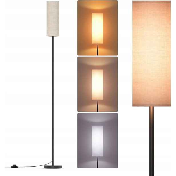 Vysoká stojací Led lampa na čtení E27 12W žárovka 3 barvy světla