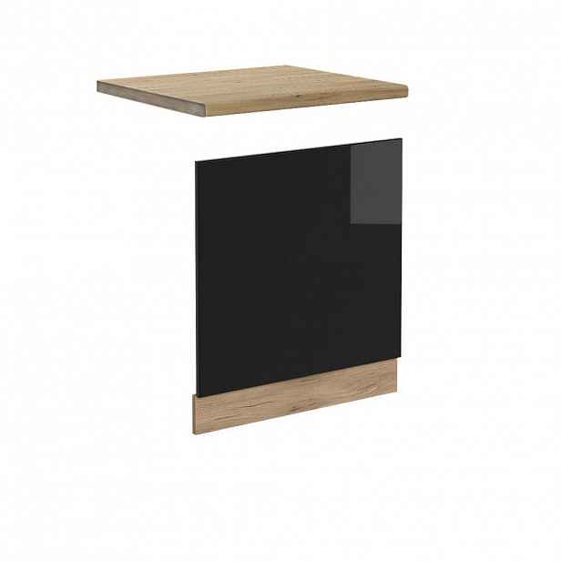 Vicco PŘEDNÍ PANEL R-Line Černý vysoký lesk 60 cm , PD Dub