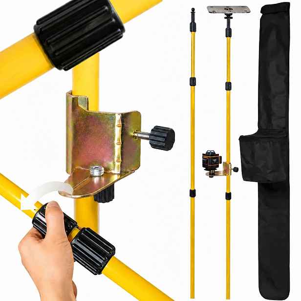 300 cm Teleskopická tyč pro vodováhu Rozpěrná sloupka pro laser