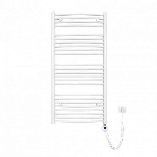 EMKE RADIÁTOR Elektrický zakřivený na ručníky, bílý, 120/60 cm