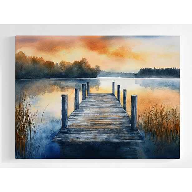 Plakát Krajina Jezero Most Molo Západ 100x75