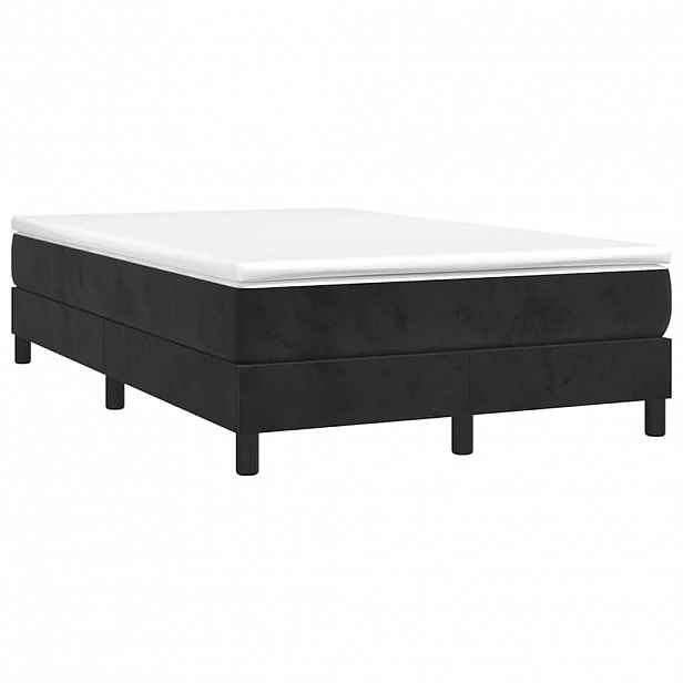 vidaXL Box spring postel s matrací černá 120 x 190 cm samet