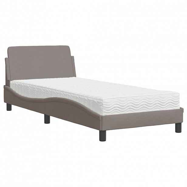 vidaXL Postel s matrací Dover taupe 80 x 200 cm textil
