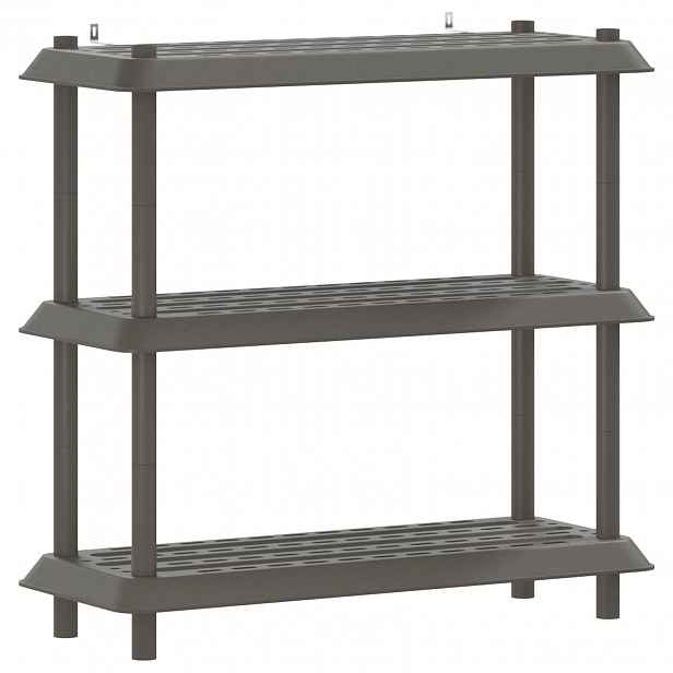 vidaXL Regálová jednotka 3 pater 100 x 40 x 96 cm PP Světle šedá