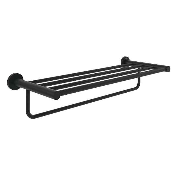 Villeroy & Boch Elements Tender - Držák ručníku s poličkou, délka 60 cm, matná černá TVA151006000K5