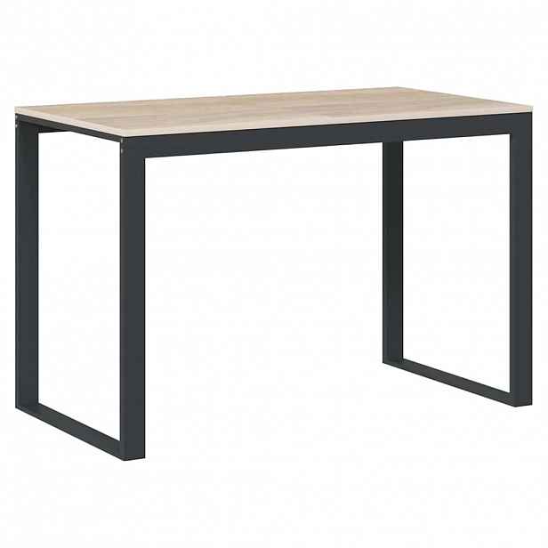 vidaXL Počítačový stůl černý a dub 110 x 60 x 73 cm dřevotříska