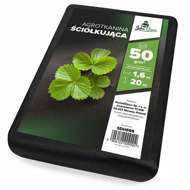 Hrubá Agrotextilie Na Plevel Agrotkanina Černá Proti Plevelům 1,6x20 m 50 g