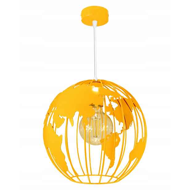 Moderní Závěsná Stropní Lampa Žlutý Lustr Globus 1 Led, Zeměkoule