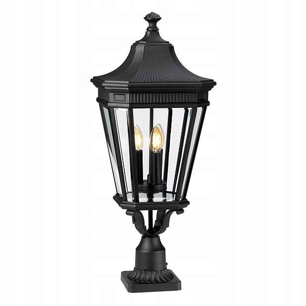 Stojací venkovní zahradní lampa klasická černá ozdobná 80 cm Feiss