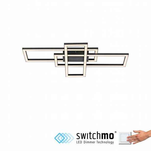 Stropní svítidlo Leuchten Direkt 24W Led modul 65 cm, černý stmívač