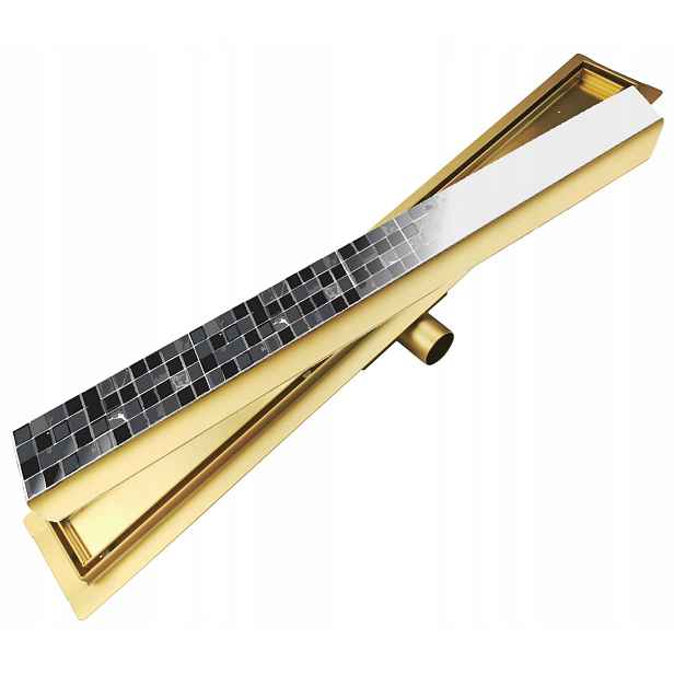 Zlatý Lineární Odtok 110 CM 2v1 Nízký Sifon