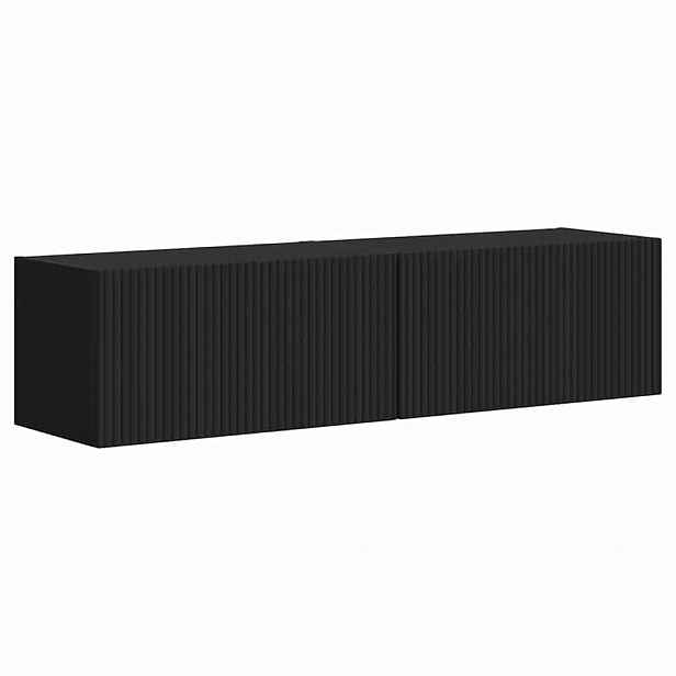 vidaXL TV wall cabinet 2 ks Černá Kompozitní dřevo