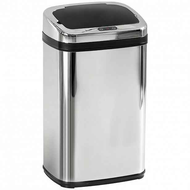 HOMCOM NEREZOVÝ automatický senzorový odpadkový koš, čtvercový, 30 l
