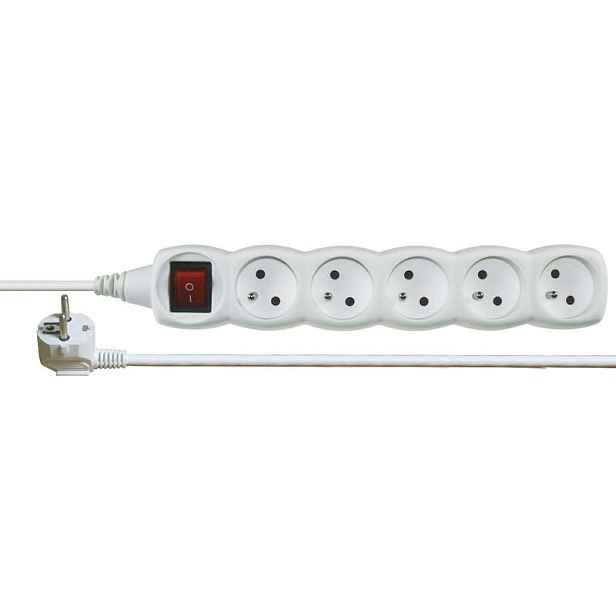 Kabel prodlužovací s vypínačem 5zásuvka Emos 5 m 1 mm2 IP 20