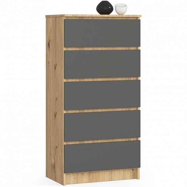 RAUMHIRSCH FURNITURE KOMODA dub Artisan, grafitově šedá 121/60/40