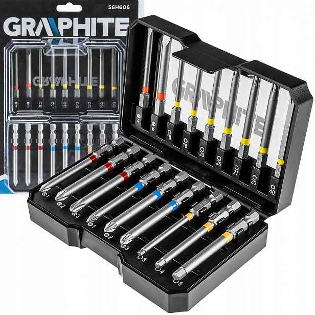 Sada Prodlužovacích Bitů S Adaptérem 18 ks Graphite Dlouhé Bity