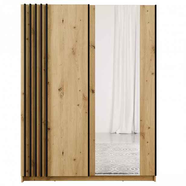 Šatní skříň Bayadero 10 III artisan/černá lamely