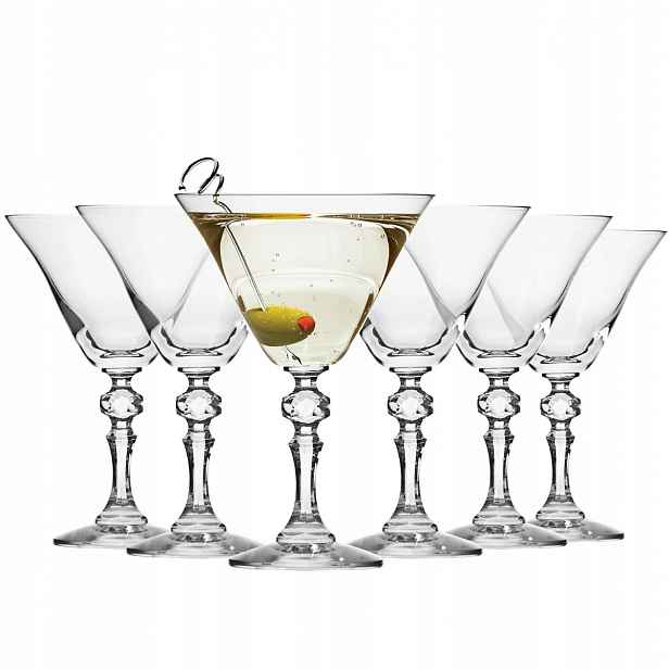Skleničky na martini Krista Krosno 6 Ks 170 ml pro koktejlové nápoje glamour