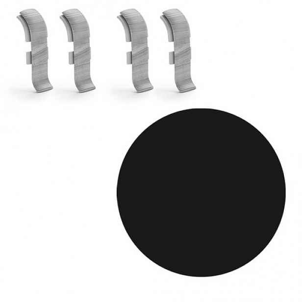 Spojka k soklu Naturel černá hladká , PVC délka 0,5 cm, výška hrany 56 mm, NATNGTF15
