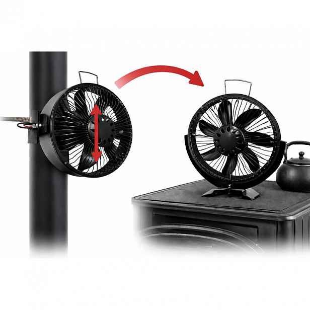 TEMU Duální naklápěcí ventilátor na kouřovod a kamna FAN KLASIK 7