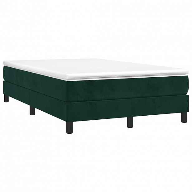 vidaXL Box spring postel s matrací tmavě zelená 120x190 cm samet