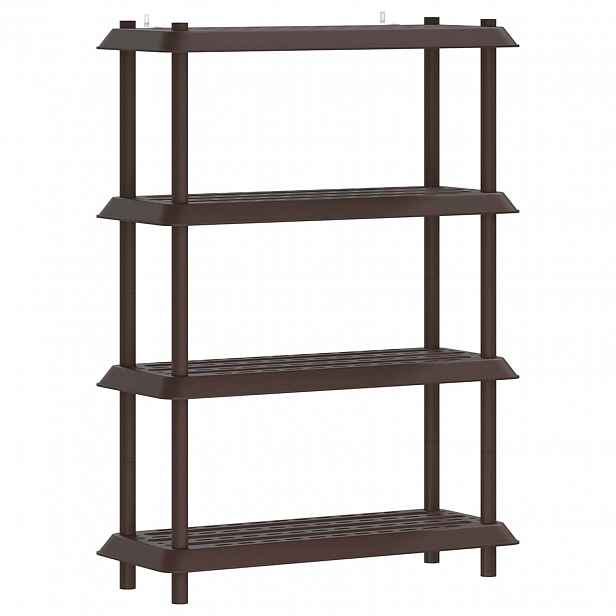 vidaXL Regálová jednotka 4 pater 100 x 40 x 136,5 cm PP Hnědá