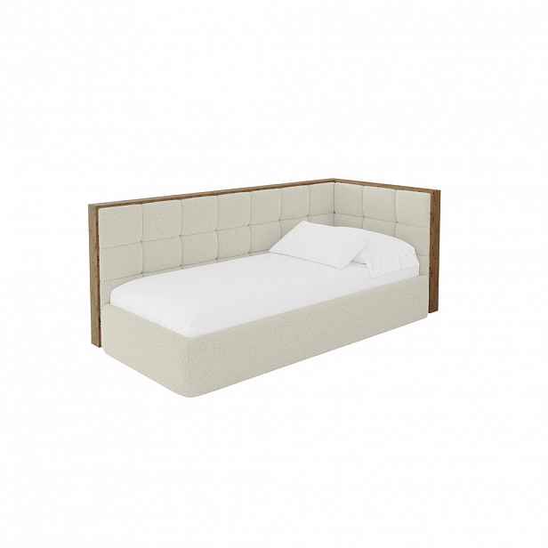ALTDECOR JEDNOLŮŽKOVÁ POSTEL pro mládež s úložným prostorem, vlevo - SOVY 80x200 béžová