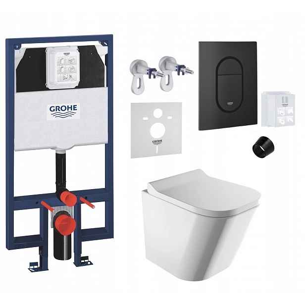 7v1 Podomítkový Wc set s podstavcem Grohe Slim Wc mísa Rim Omnires tlačítko