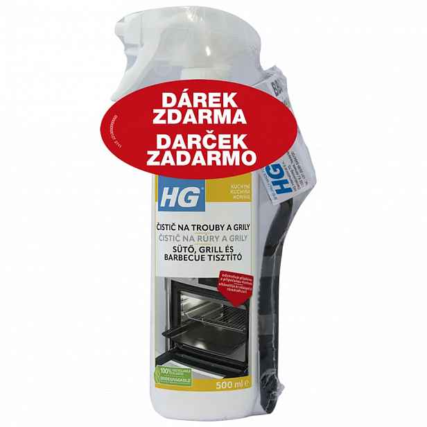 HG čistič na trouby a grily 500ml + kartáč