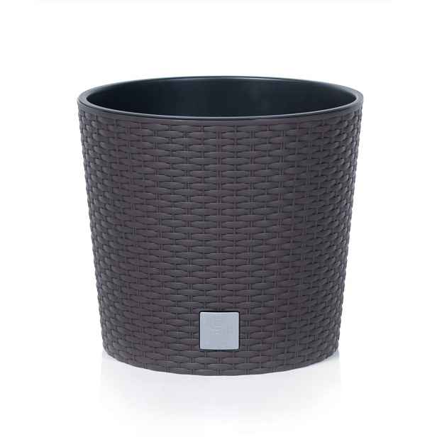 Prosperplast Květináč Rato Knitted tmavě hnědý, varianta 20 cm