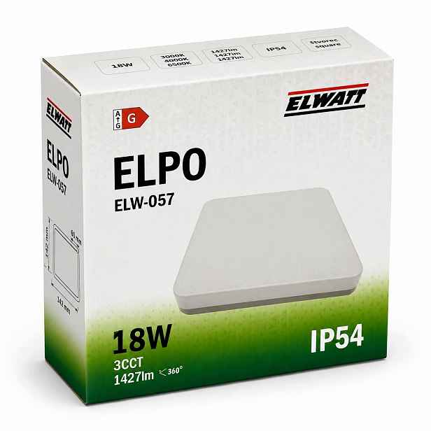 Stropní Svítidlo Stropní Svítidlo Led 18W Cct 3 Barvy 1440lm IP54 Na Omítku Bílá