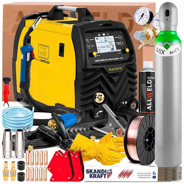 Svářečka Magnum Mig 208 Alu Synergie L 4X4 230V 200A Tig Lift Mma Bodová