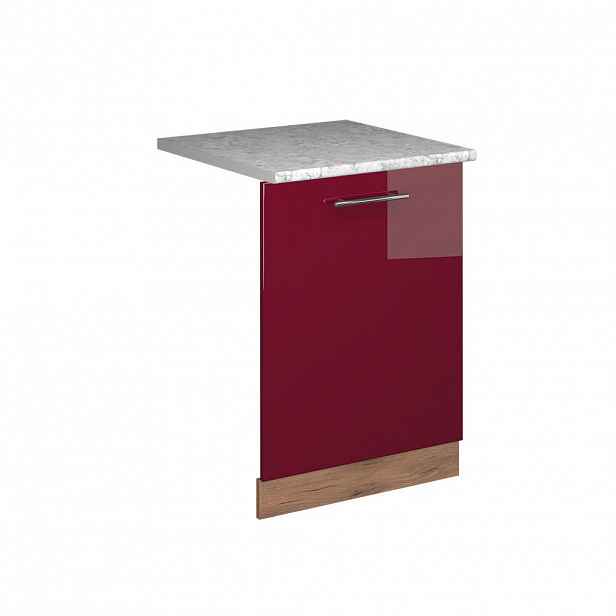 Vicco ČELNÍ PANEL MYČKY Fame-Line Bordó červená vysoký lesk 60 cm s pracovní deskou