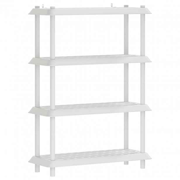 vidaXL Regálová jednotka 4 pater 100 x 40 x 136,5 cm PP Bílá