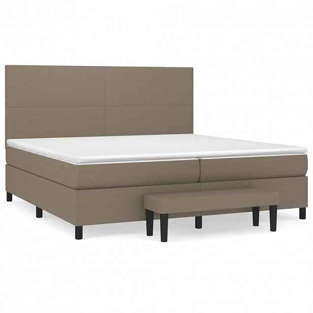 vidaXL Box spring postel s matrací taupe 200x200 cm textil