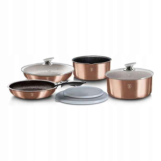 Berlingerhaus Rosegold Metallic Line Sada nádobí s odnímatelnou rukojetí