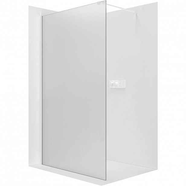 Sprchová zástěna Walk-in Onyx Cube L/P - 8 mm - hranatá vzpěra - bílá matná, mléčné sklo - 80x200 cm