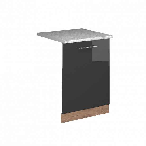 Vicco ČELNÍ PANEL MYČKY Fame-Line Antracitový vysoký lesk 60 cm s pracovní deskou